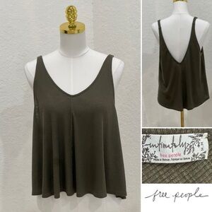Free People Dark Olive Camisole Top